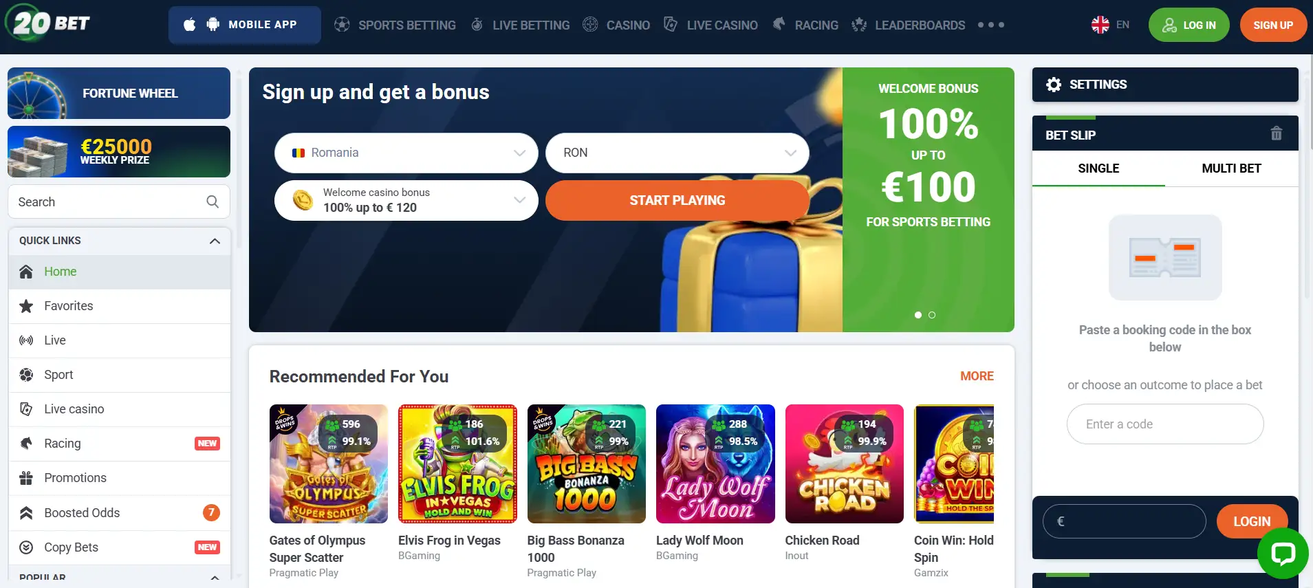 20Bet Casino Romania